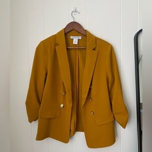 Medium blazer 3/4 sleeve mustard yellow